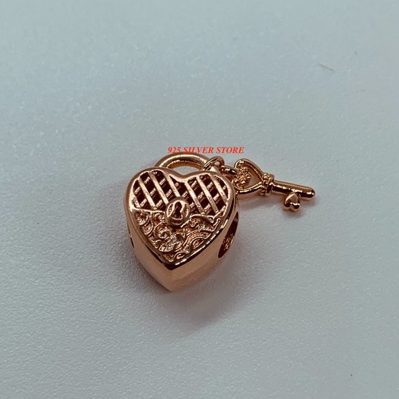 NEW Authentic Pandora Rose Gold Love You Lock Charm 787655 - Picture 6 of 8